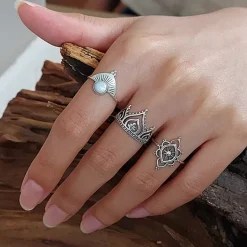 Studio Jewellery Gem Stone Rings | Rings-White Shell Sunrise Silver Ring