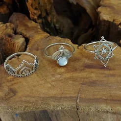 Studio Jewellery Gem Stone Rings | Rings-White Shell Sunrise Silver Ring