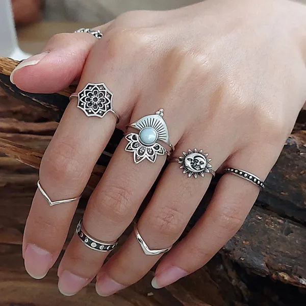 Studio Jewellery Gem Stone Rings | Rings-White Shell Sunrise Silver Ring