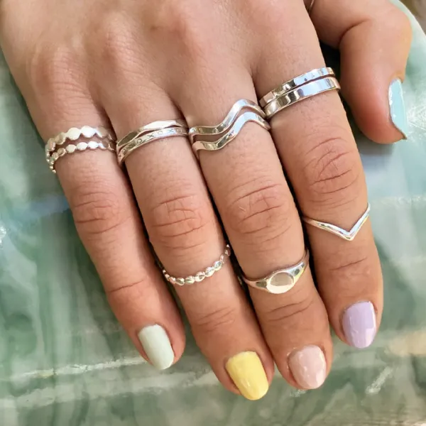 Studio Jewellery Feature & Stacker Rings | Rings-XOXOXO Ring in solid 925 Sterling Silver