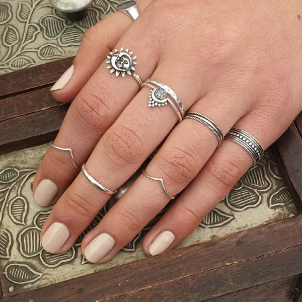 Studio Jewellery Feature & Stacker Rings | Rings-XOXOXO Ring in solid 925 Sterling Silver